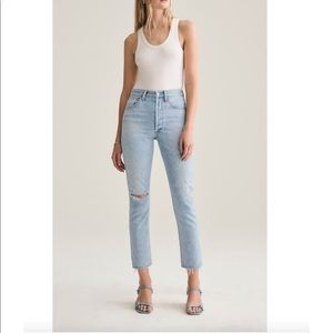 AGOLDE Riley Straight Crop High Rise Jeans